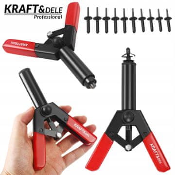 Kraft&Dele Klešče za plastične zakovice 165 mm PVC 41 elementov