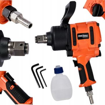 Kraft&Dele UDARNI KLJUČ 2450 Nm PNEVMATSKI IZVIJAČ Z NASADNIMI VRVIČI 1" MOČAN KD5462