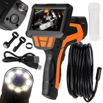 Kraft&Dele Endoskopska inšpekcijska kamera 5m Full HD LCD zaslon USB LED IP68 za cevi