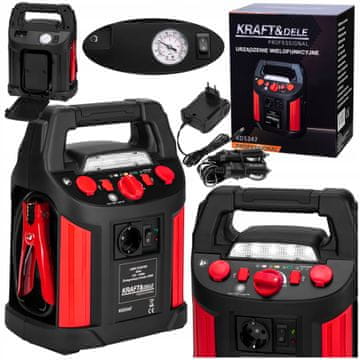 Kraft&Dele JUMP-STARTER 4v1 LED kompresorska prenosna powerbank baterija 1500A 250W 26Ah 12V