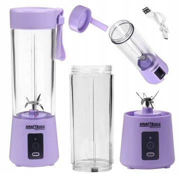 Prenosni polnilni mešalnik 400ml USC-C 2x3000mAh vijoličen Kraft&Dele