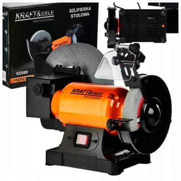 Kraft&Dele Večnamenski namizni brusilnik 2x kamen suho mokro 1800 W 230 V 2980 vrt/min