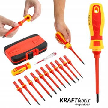 Kraft&Dele 14-delni komplet izoliranih električnih izvijačev