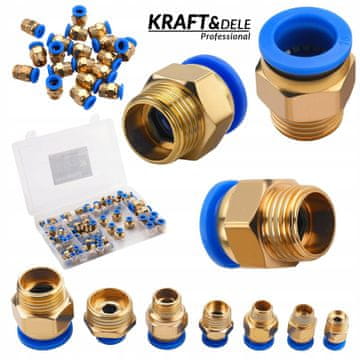 Kraft&Dele Navojne pnevmatske hitre spojke 4-16 mm 1/8" 1/4" 1/2" 72 kosov
