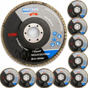 Kraft&Dele Komplet lamelnih brusnih diskov za les in kovino 115 mm P60 10 kosov
