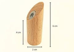 Obešalnik za baseball kape za hodnik, lesen moznik 6 cm, surova bukev
