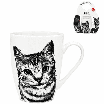 Porcelanasta skodelica za mačke 350 ml darilo za ljubitelje mačk premium