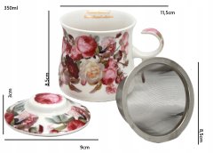 Vrček z infuzerjem v škatli, 350 ml, kot darilo, kolekcija Classic Rose