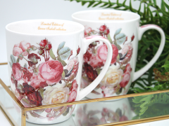 Porcelanaste skodelice, velike, komplet 2 x 400 ml za darilo, kolekcija Classic Rose