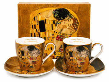 Klimt Kiss porcelanaste skodelice za espresso SET 2x100ml ZA DARILO
