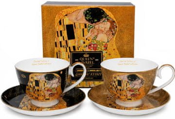Klimt Kiss skodelice SET 2x250ml porcelan ZA DARILO Kraljica Izabela