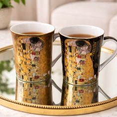 Porcelanaste skodelice v darilni škatli, kolekcija Klimt Kiss