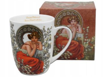 Velika, ekskluzivna skodelica v škatli 400ml Alfons Mucha - Topaz kot darilo