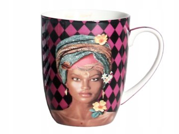 ELEGANTNA VELIKA PORCELANSKA SKODELICA 400 ML VIJOLIČNA ŽENSKA