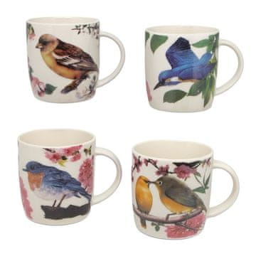 PORCELANSKA SKODELICA Z MOTIVOM PTICE IN CVETJA, MEŠANICA VZORCEV