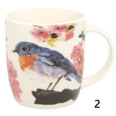 PORCELANSKA SKODELICA Z MOTIVOM PTICE IN CVETJA, MEŠANICA VZORCEV