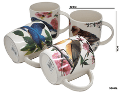 PORCELANSKA SKODELICA Z MOTIVOM PTICE IN CVETJA, MEŠANICA VZORCEV
