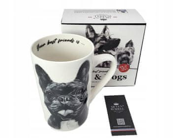 Velika porcelanasta skodelica s prostornino 400 ml z motivom psa kot darilo