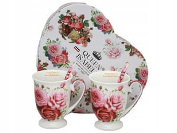 Porcelanaste skodelice, velike, komplet 2 x 300 ml, v škatli, darilo, kolekcija Rose