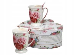 Porcelanaste skodelice, velike, komplet 2 x 300 ml, v škatli, darilo, kolekcija Rose