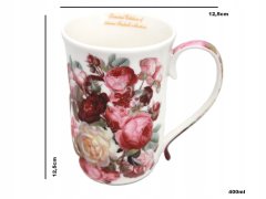 Porcelanasta skodelica, velika 400 ml v škatli, za darilo, kolekcija Classic Rose