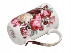 Porcelanasta skodelica, velika 400 ml v škatli, za darilo, kolekcija Classic Rose