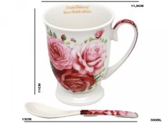 Porcelanaste skodelice, velike, komplet 2 x 300 ml, v škatli, darilo, kolekcija Rose
