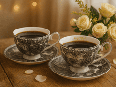 Porcelanaste skodelice 250 ml v darilni škatli, kolekcija Gray Rose