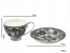 Porcelanaste skodelice 250 ml v darilni škatli, kolekcija Gray Rose