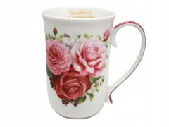 Porcelanasta skodelica, velika 400 ml, elegantna, v škatli, za darilo, kolekcija Rose
