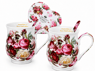 Komplet porcelanastih skodelic 2x350ml kot darilo Klasična Rose