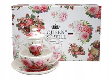 Čajnik s skodelico in infuzerjem, čajni set, kolekcija Rose