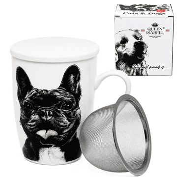 Skodelica francoskega buldoga z infuzerjem 350 ml Darilo za ljubitelja psov