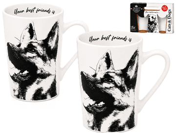Komplet porcelanastih skodelic z motivom nemškega ovčarja QueenIsabell Premium Gift