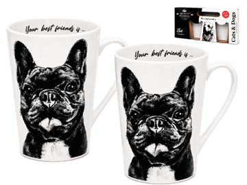 Komplet porcelanastih skodelic French Bulldog Premium Gift
