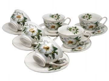ELEGANTNI KOMPLET 6 SKODELIC S KROŽNIKI SKODELICE ZA ESPRESSO 80 ML