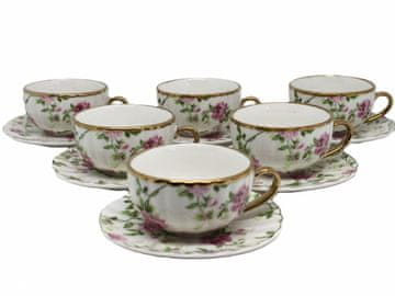 ELEGANTNI KOMPLET 6 SKODELIC S KROŽNIKI SKODELICE ZA ESPRESSO 80 ML