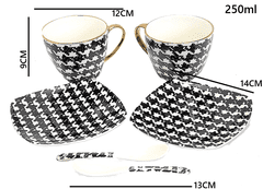 Porcelanaste skodelice 250 ml, komplet v škatli, kot darilo, kolekcija Pepitka