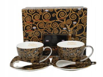 Komplet porcelanastih skodelic 250 ml v darilni škatli Klimt Drevo življenja