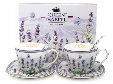 Komplet 2 porcelanastih skodelic, 250 ml, v darilni škatli - kolekcija Lavender