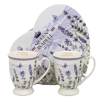 Veliki porcelanasti vrčki, komplet 300 ml, darilna škatla, kolekcija Lavender