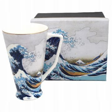Porcelanasta skodelica z motivom Hokusajevega Velikega vala, prostornina 500 ml.
