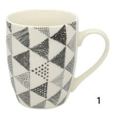 PORCELANSKA SKODELICA Z GEOMETRIČNIMI VZORCI - MEŠANICA VZORCEV