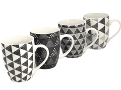 PORCELANSKA SKODELICA Z GEOMETRIČNIMI VZORCI - MEŠANICA VZORCEV