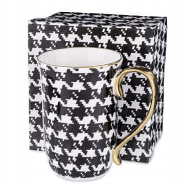 Velika porcelanasta skodelica 400 ml z zlatim robom, kolekcija Pepitka