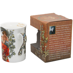 Porcelanasta skodelica, v škatli, 300 ml, ekskluzivna, Alfons Mucha-Topaz, kot darilo