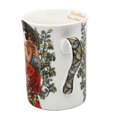 Porcelanasta skodelica, v škatli, 300 ml, ekskluzivna, Alfons Mucha-Topaz, kot darilo