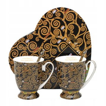 Veliki porcelanasti vrčki 300 ml v darilni škatli Klimt Drevo življenja