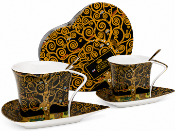 Klimt Drevo življenja porcelanaste skodelice 2x180ml + žličke ZA DARILO