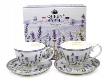 Komplet skodelic in krožnikov 2x250ml v darilni škatli, kolekcija Lavender